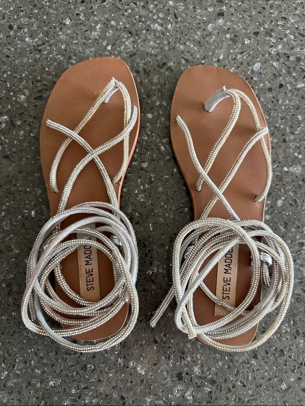 Steve Madden Crystal Lace-Up Sandals